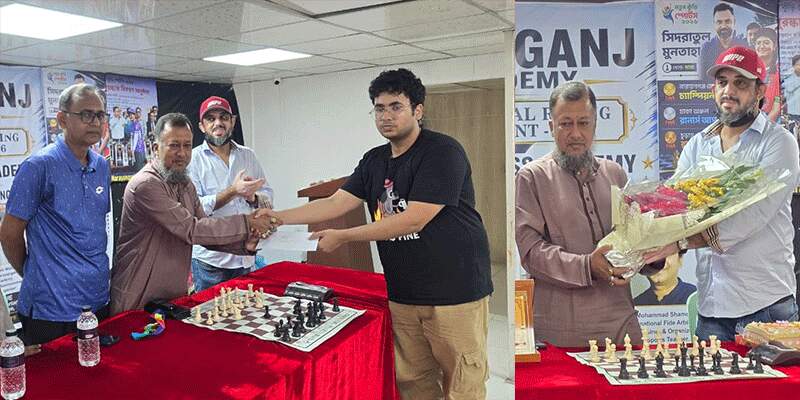 নারায়ণগঞ্জে খালেদা জিয়া গোল্ডকাপ দাবার ঘোষণা, অপরাজিত চ্যাম্পিয়ন ভারতের সৌরভ চৌবে